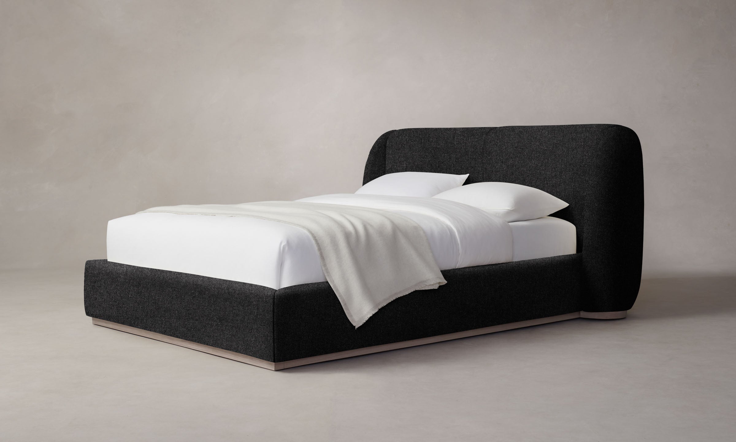 The Smith Bed - Italian Brushed Wool Pepper – Maiden Home