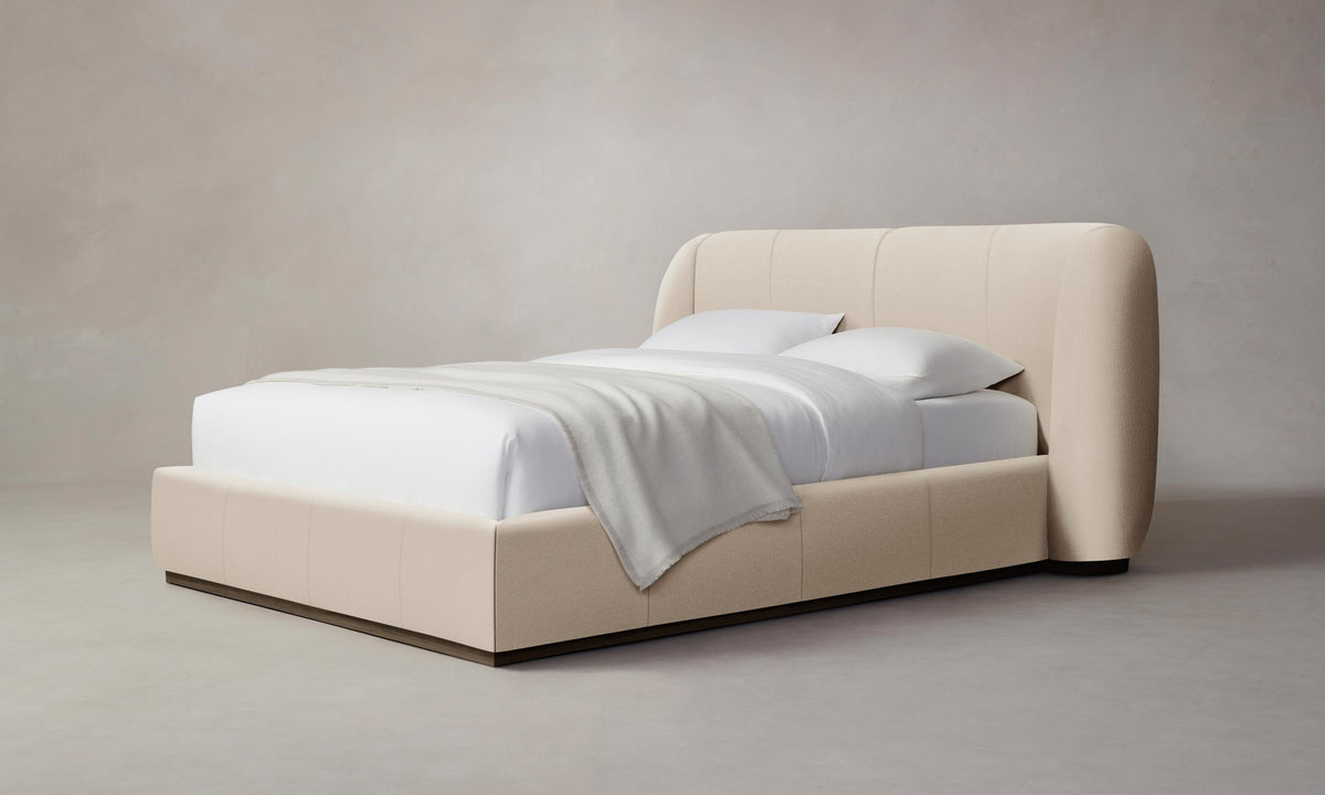 The Smith Bed - Pebbled Leather Stone