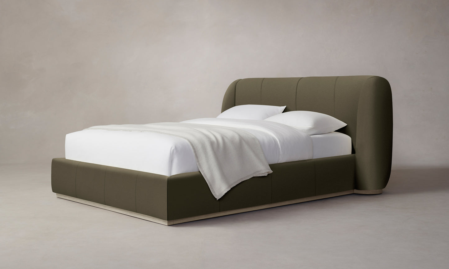 The Smith Bed - Pebbled Leather Truffle