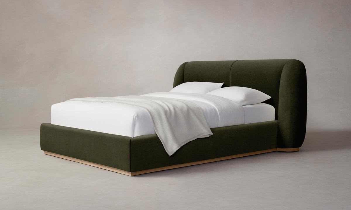 The Smith Bed - Performance Velvet Olive