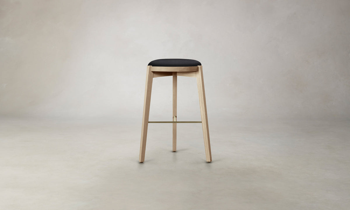 The Stanton Bar & Counter Stool - Costa Leather Jet