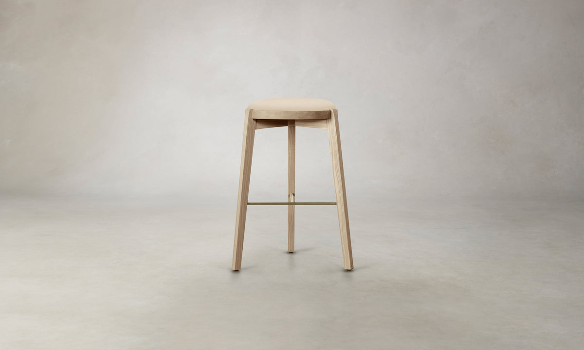 The Stanton Bar & Counter Stool - Costa Leather Sesame