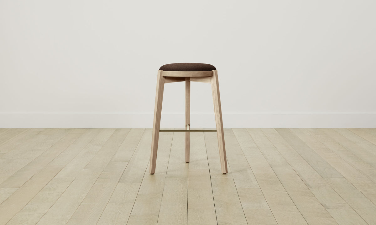 The Stanton Bar & Counter Stool - Italian Brushed Wool Cocoa