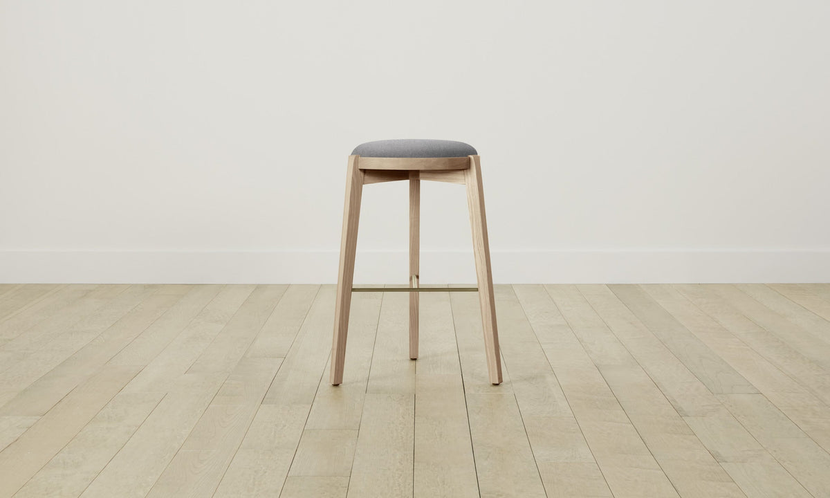The Stanton Bar & Counter Stool - Italian Brushed Wool Moon