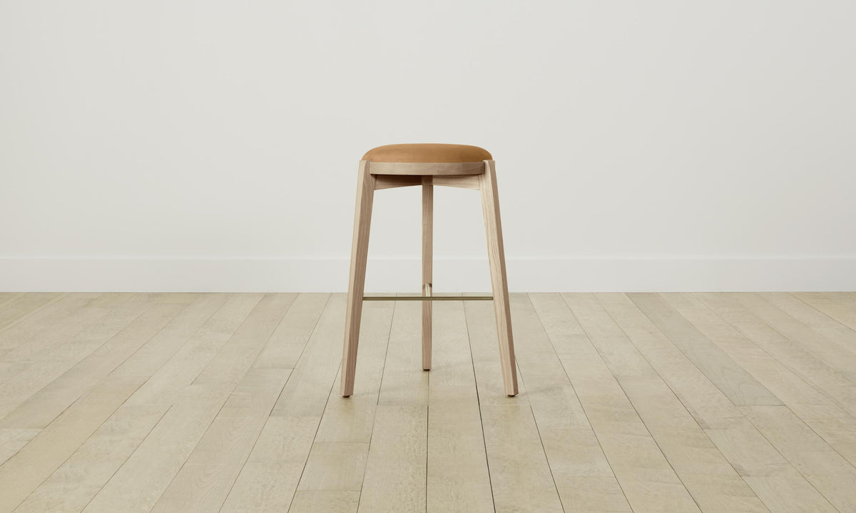 The Stanton Bar & Counter Stool - Nubuck Leather Saddle