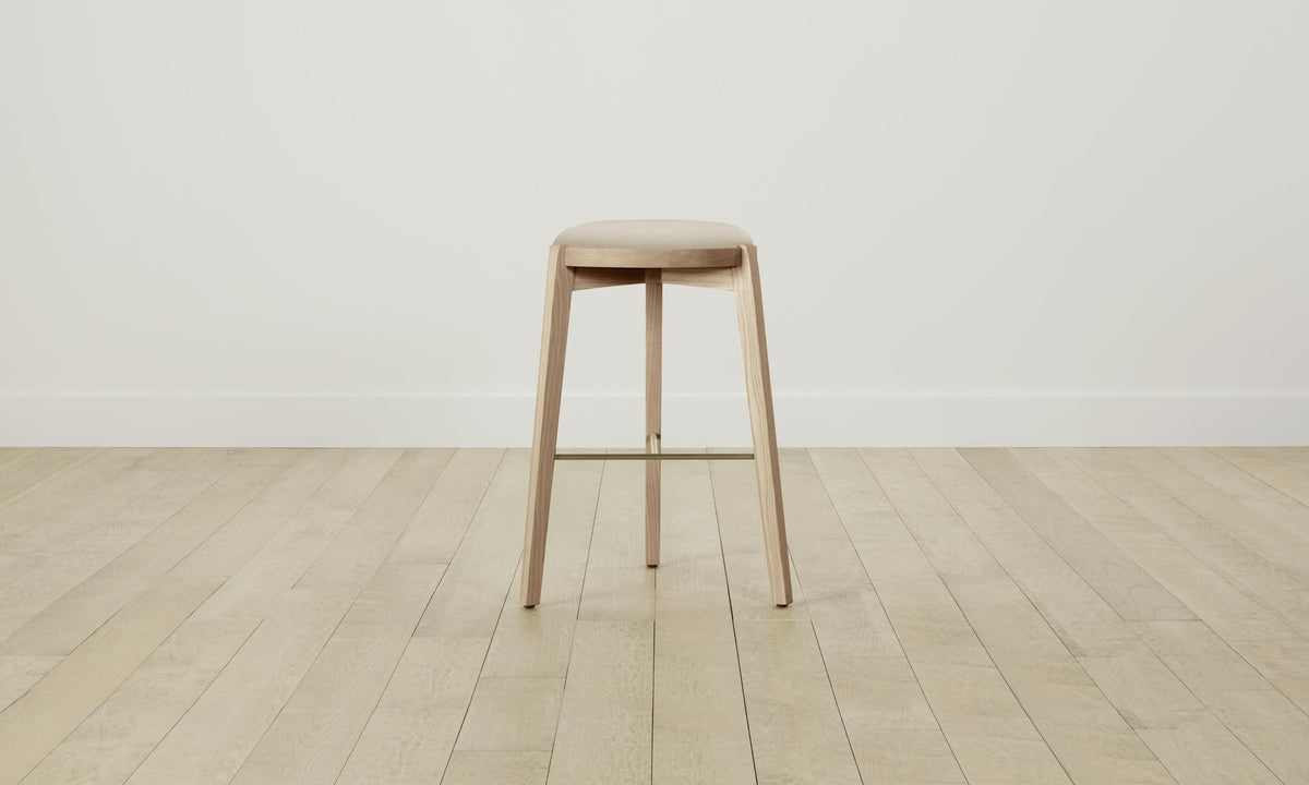 The Stanton Bar & Counter Stool - Pebbled Leather Stone