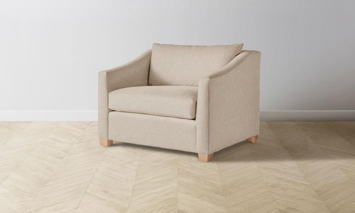 The Sullivan Chair-and-a-Half - Heritage Belgian Linen Husk