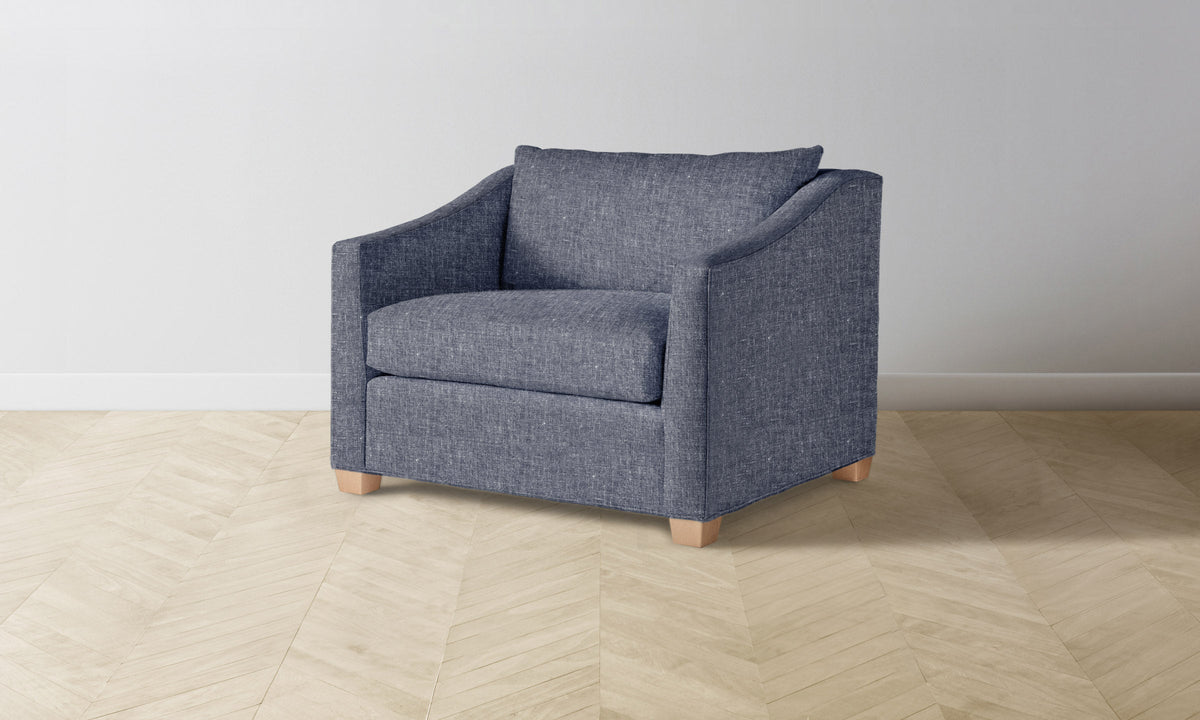 The Sullivan Chair-and-a-Half - Heritage Belgian Linen Lake