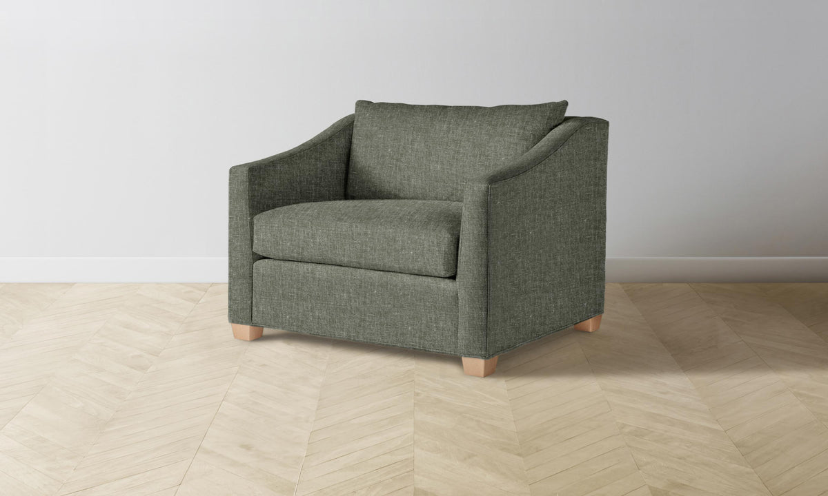 The Sullivan Chair-and-a-Half - Heritage Belgian Linen Thyme