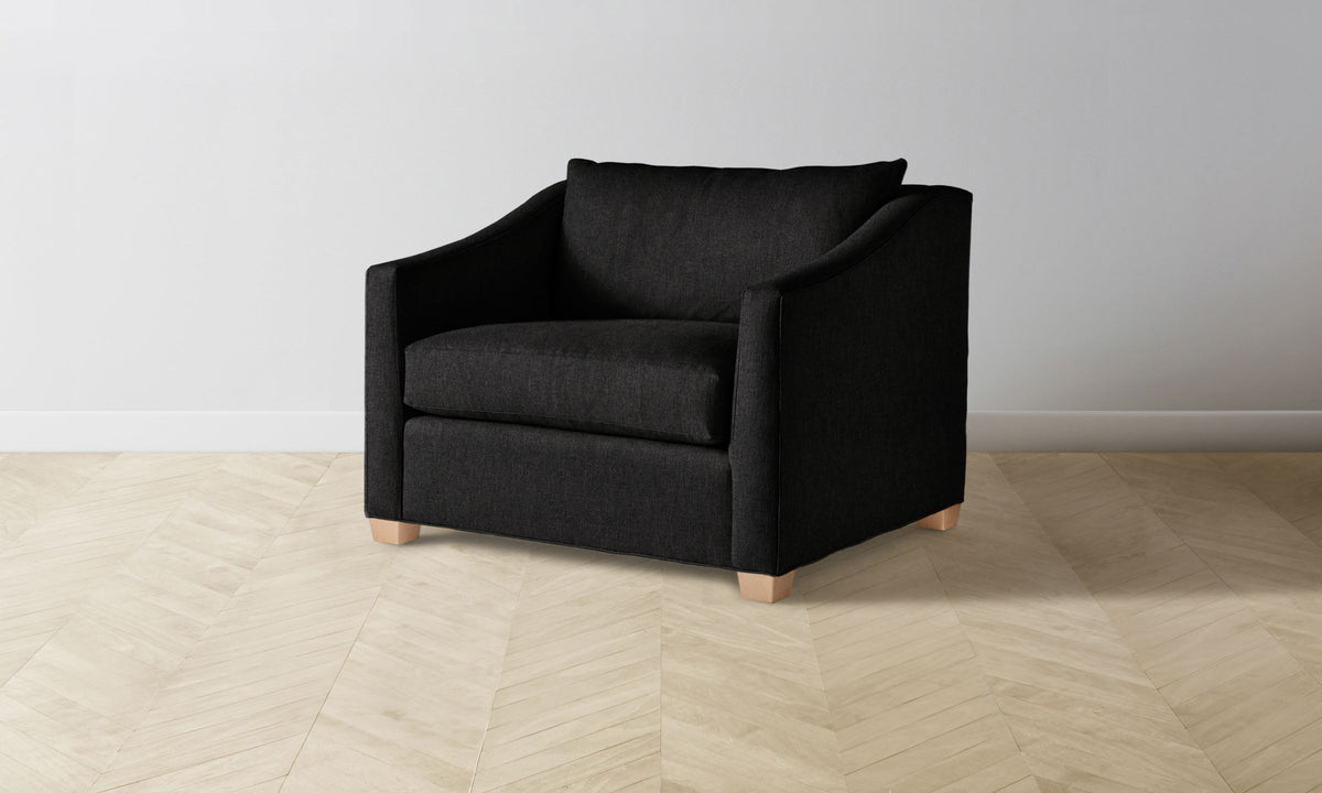 The Sullivan Chair-and-a-Half - Italian Brushed Wool Pepper