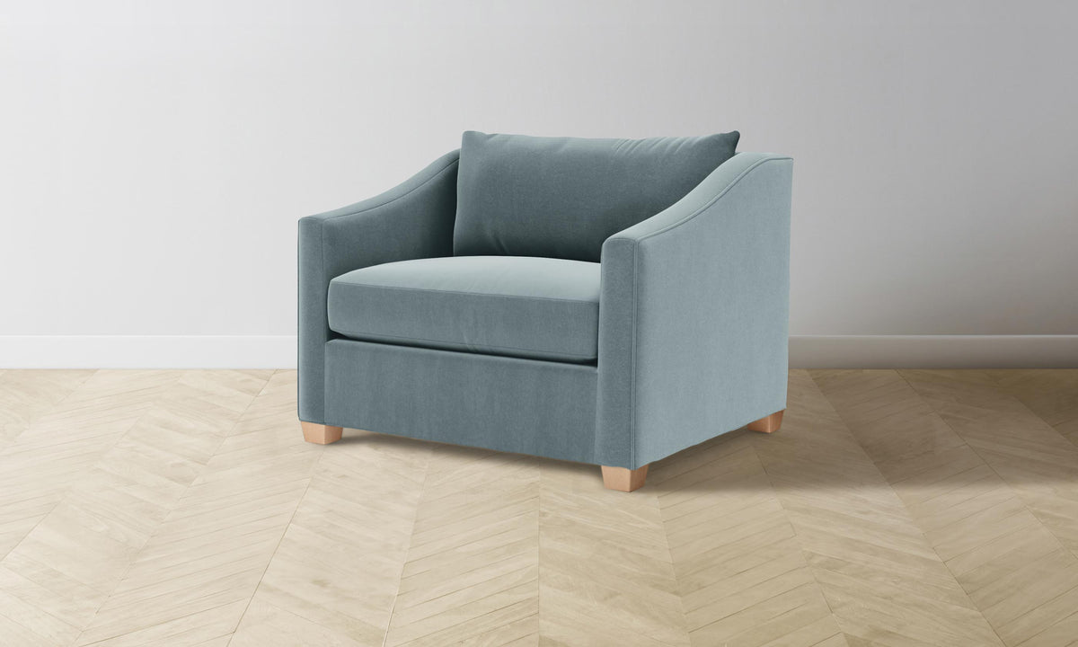 The Sullivan Chair-and-a-Half - Mohair Slate Blue