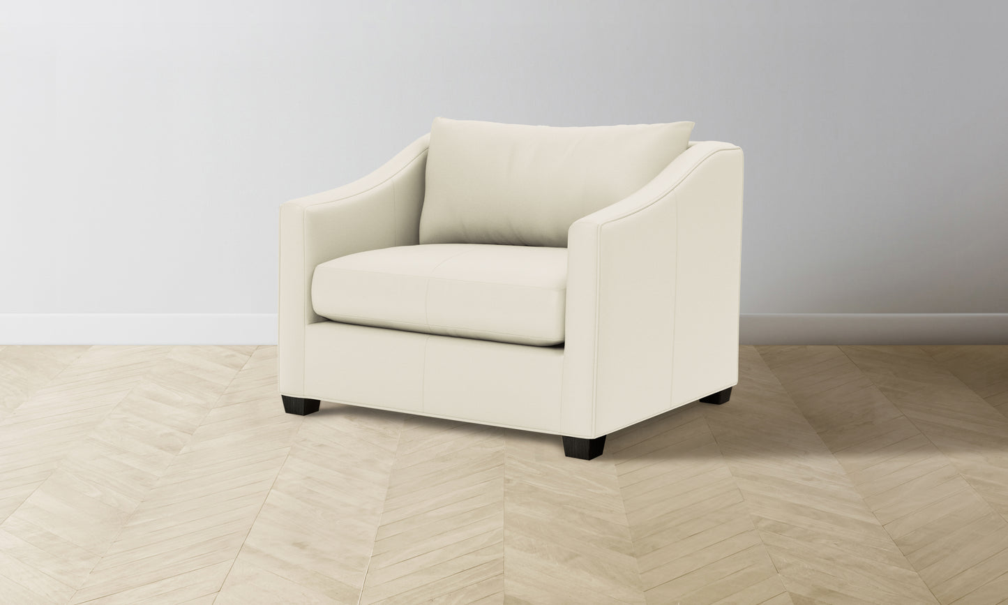 The Sullivan Chair-and-a-Half - Pebbled Leather Swan