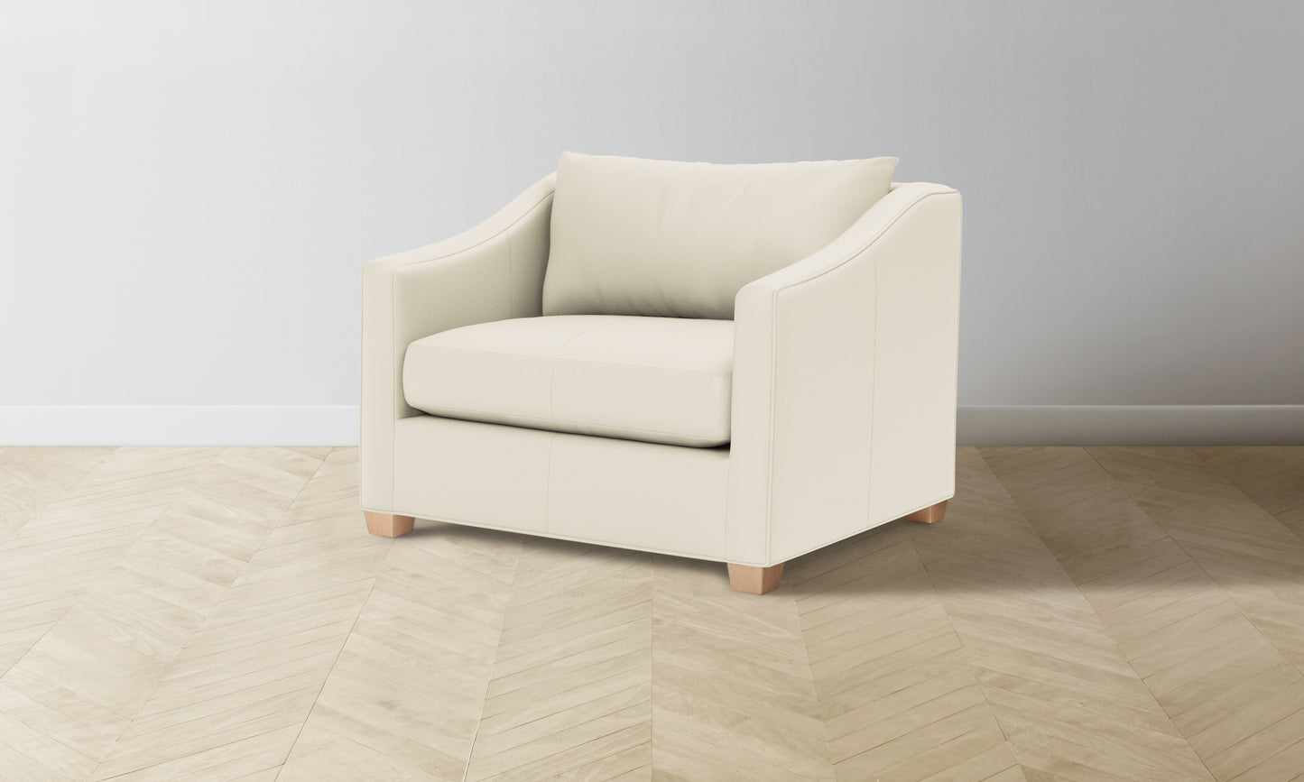 The Sullivan Chair-and-a-Half - Pebbled Leather Swan