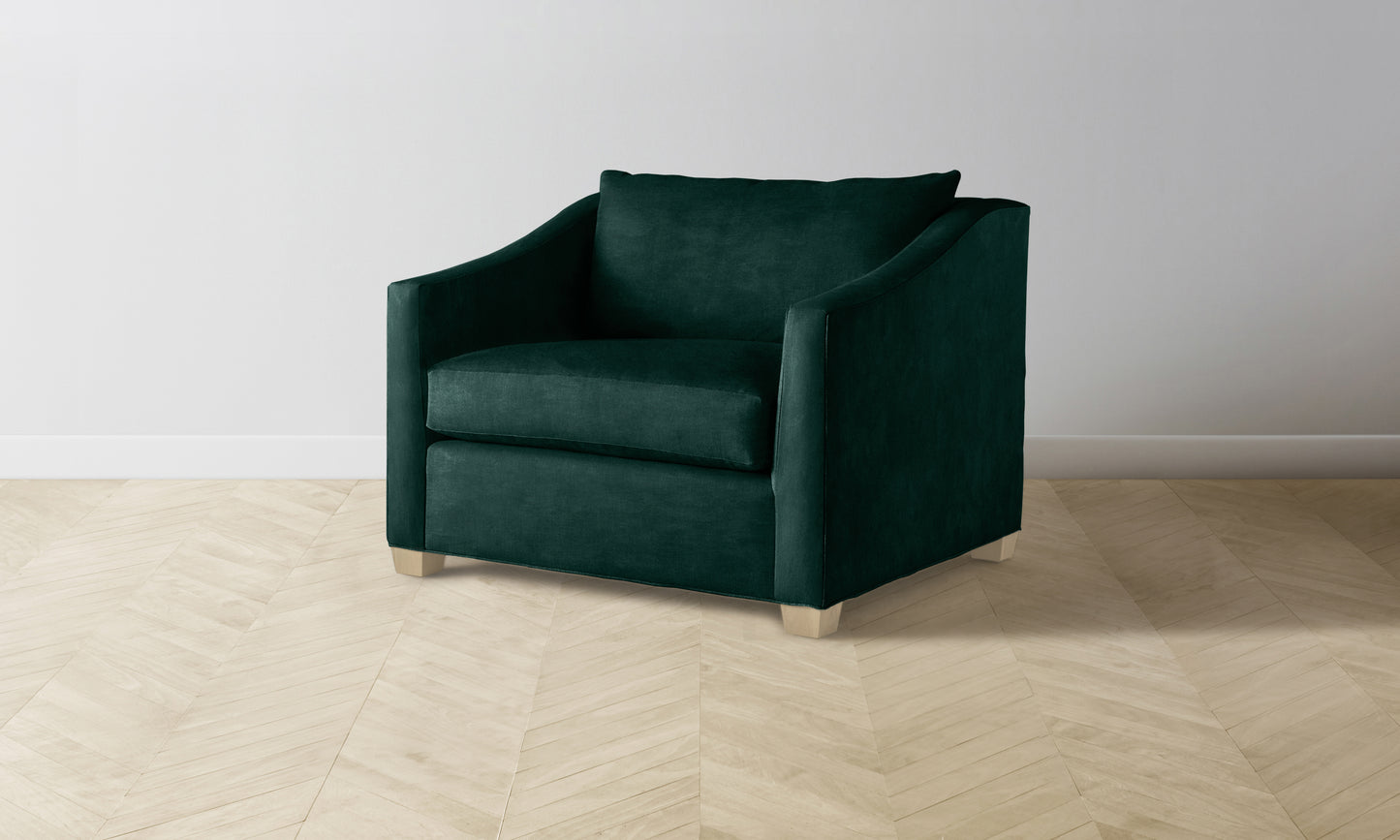 The Sullivan Chair-and-a-Half - Performance Velvet Emerald