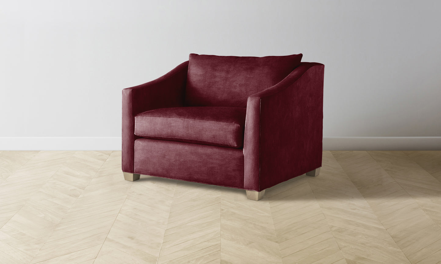 The Sullivan Chair-and-a-Half - Performance Velvet Merlot