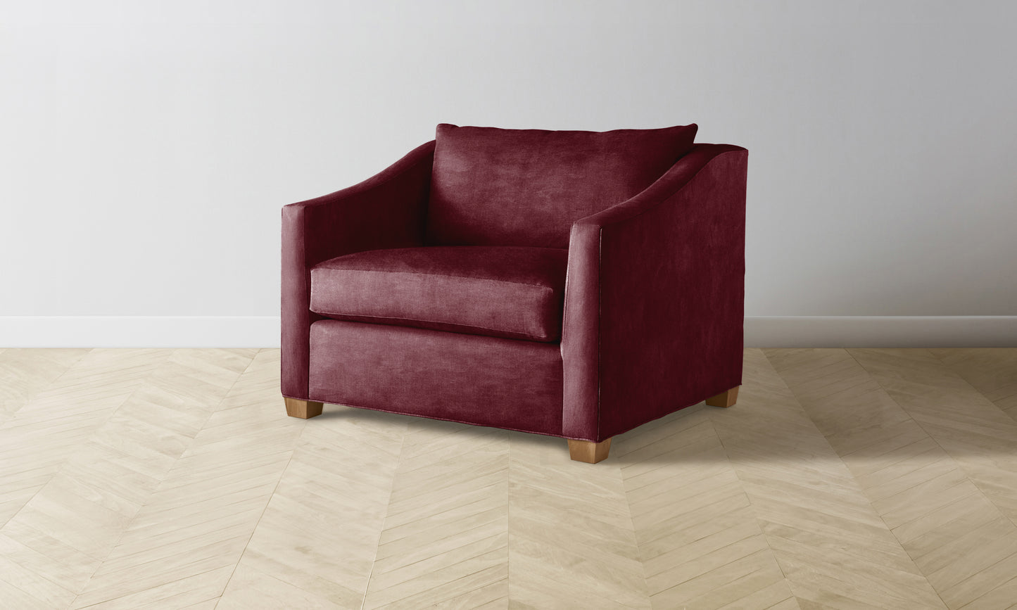 The Sullivan Chair-and-a-Half - Performance Velvet Merlot