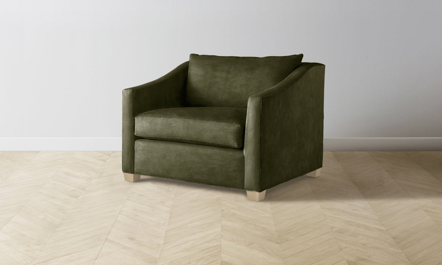 The Sullivan Chair-and-a-Half - Performance Velvet Olive