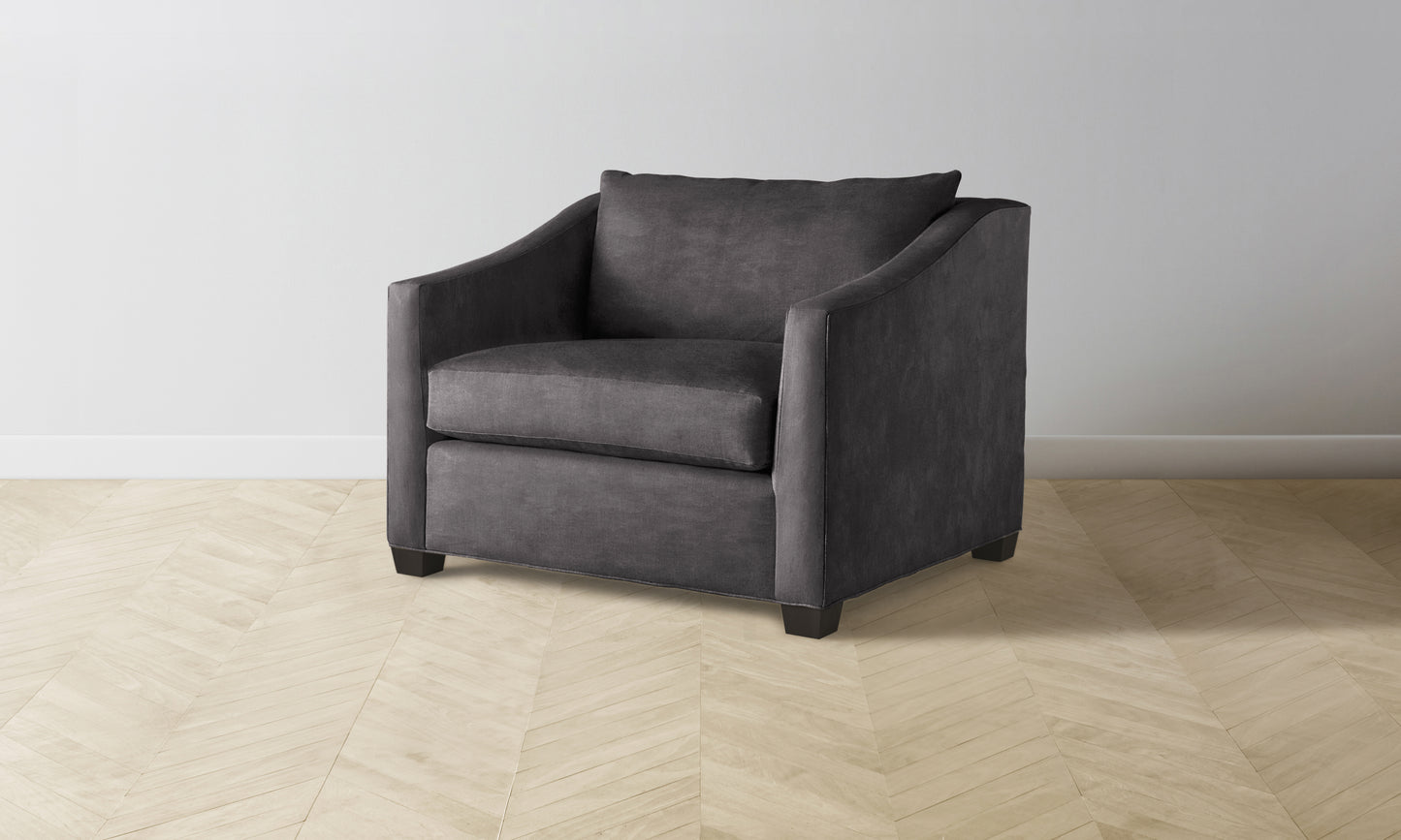 The Sullivan Chair-and-a-Half - Performance Velvet Slate