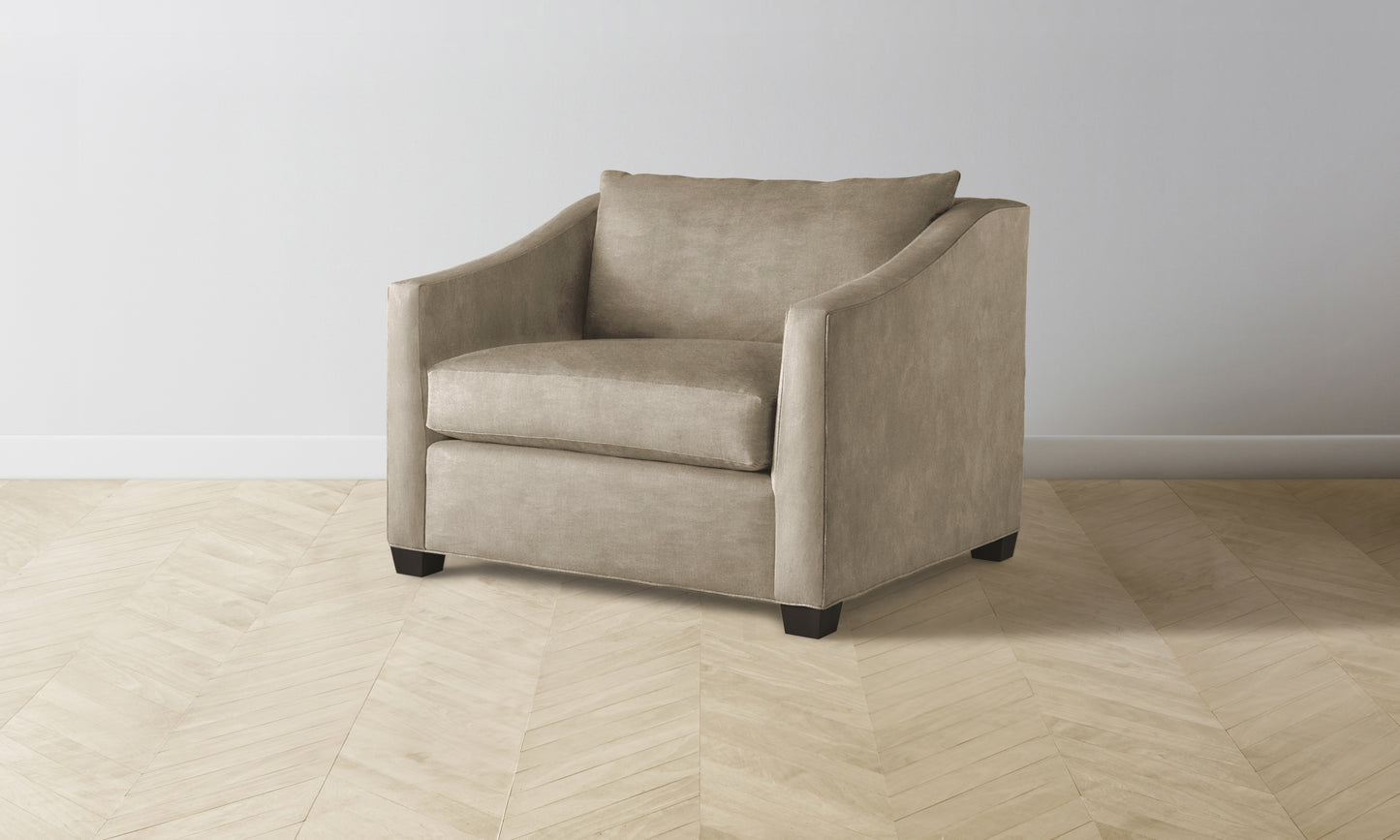 The Sullivan Chair-and-a-Half - Performance Velvet Taupe