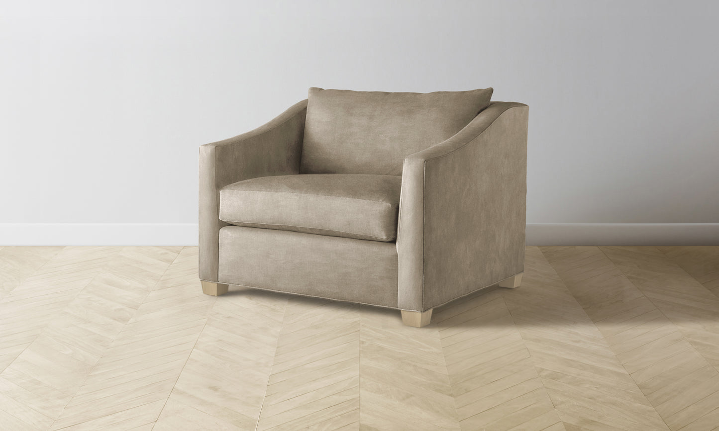 The Sullivan Chair-and-a-Half - Performance Velvet Taupe