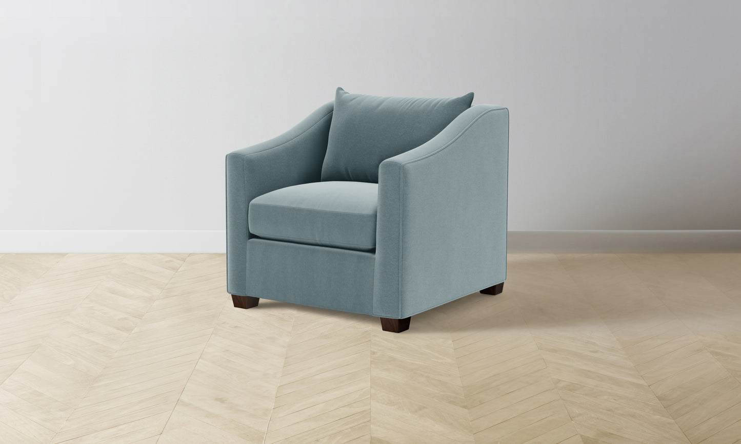 The Sullivan Chair - Mohair Slate Blue