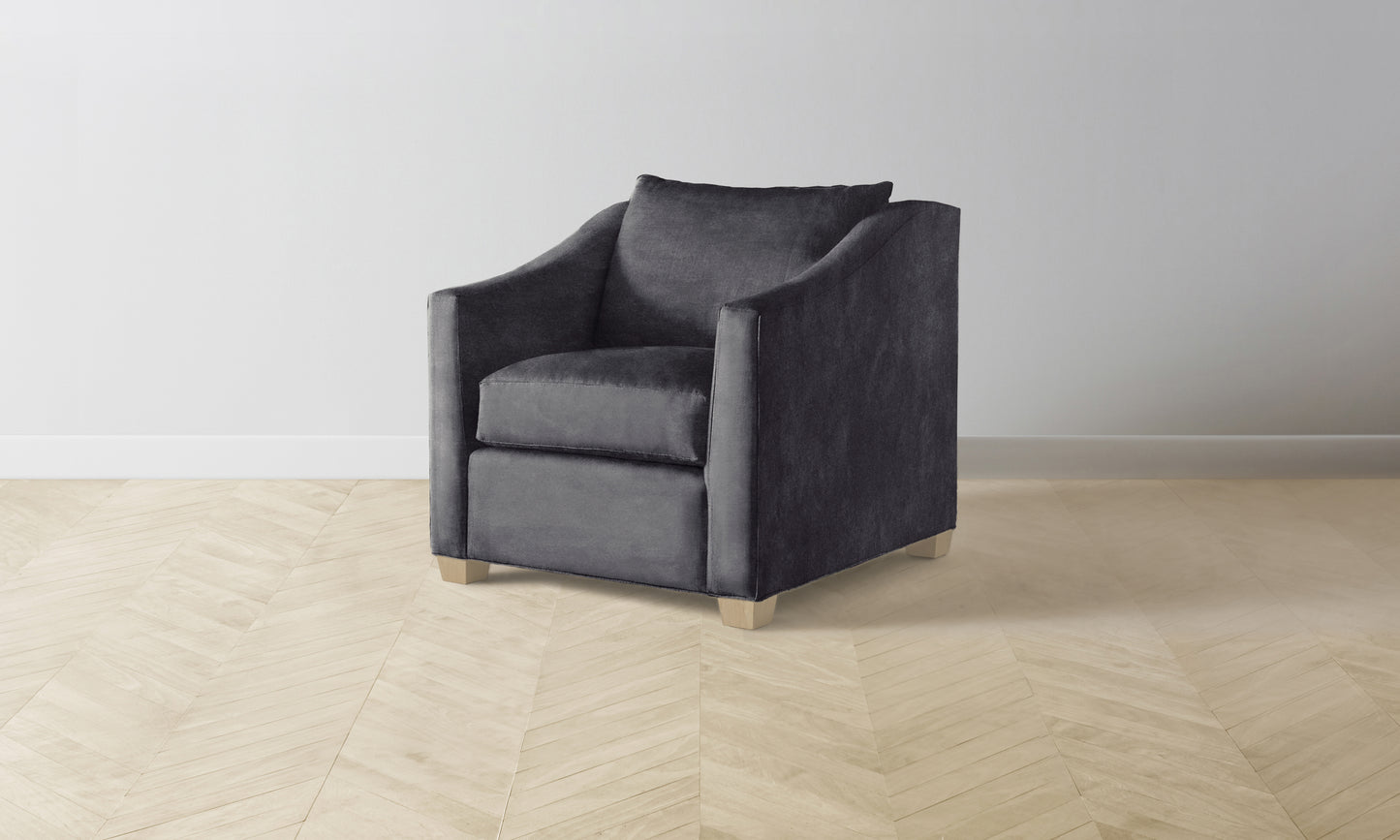 The Sullivan Chair - Performance Velvet Flannel