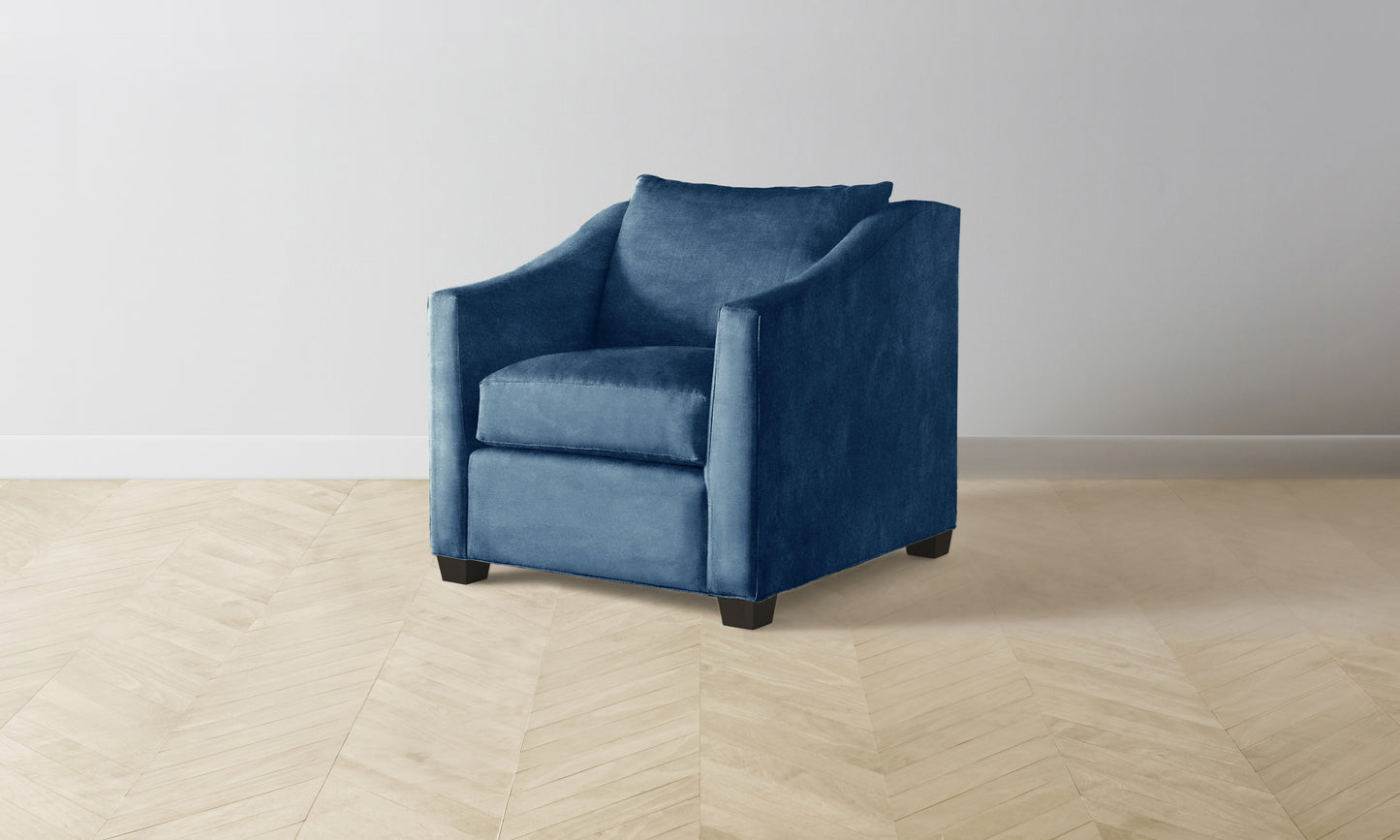 The Sullivan Chair - Performance Velvet Sapphire