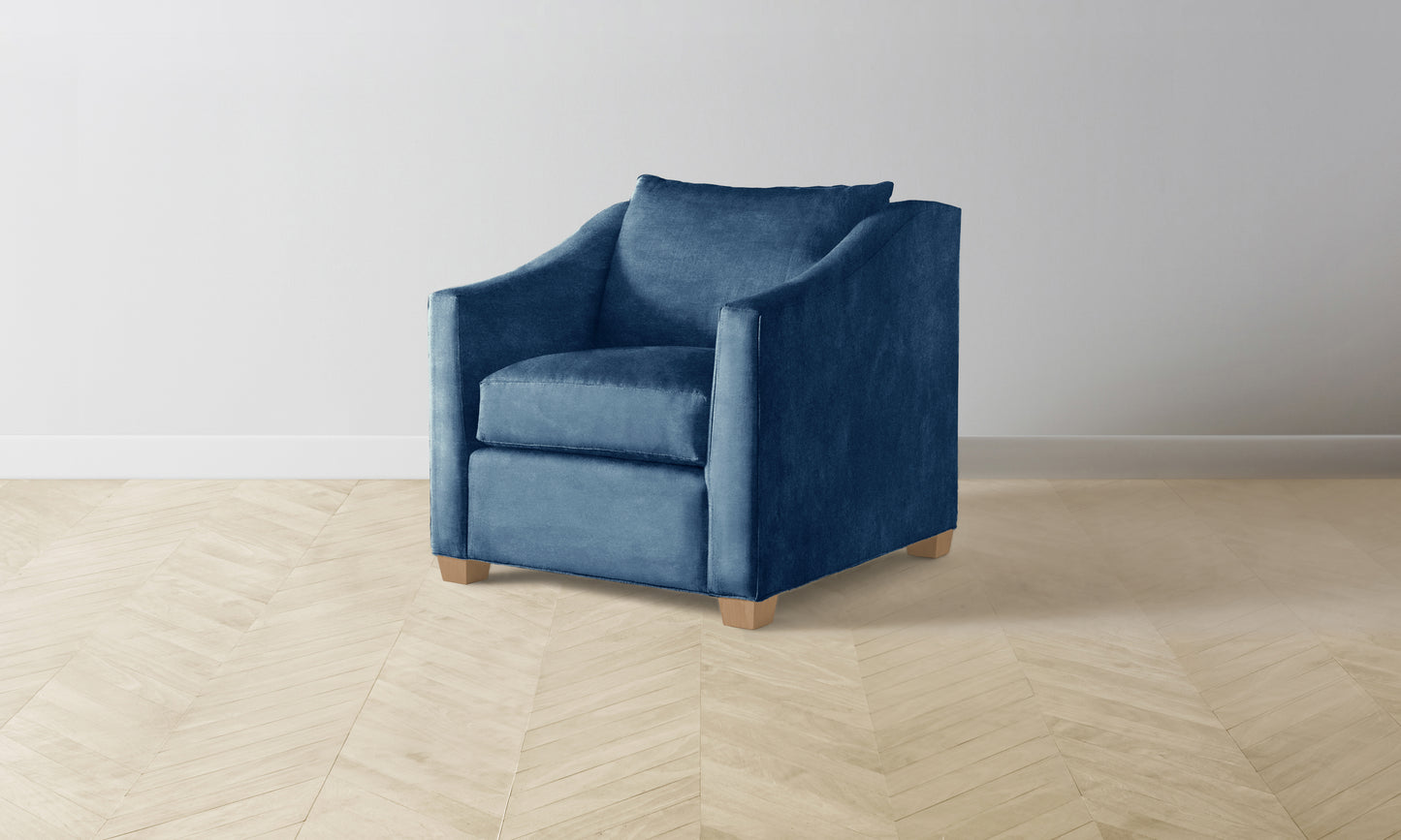 The Sullivan Chair - Performance Velvet Sapphire