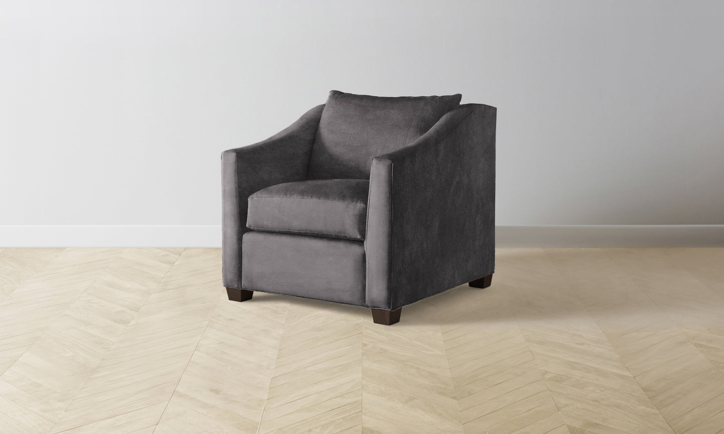 The Sullivan Chair - Performance Velvet Slate