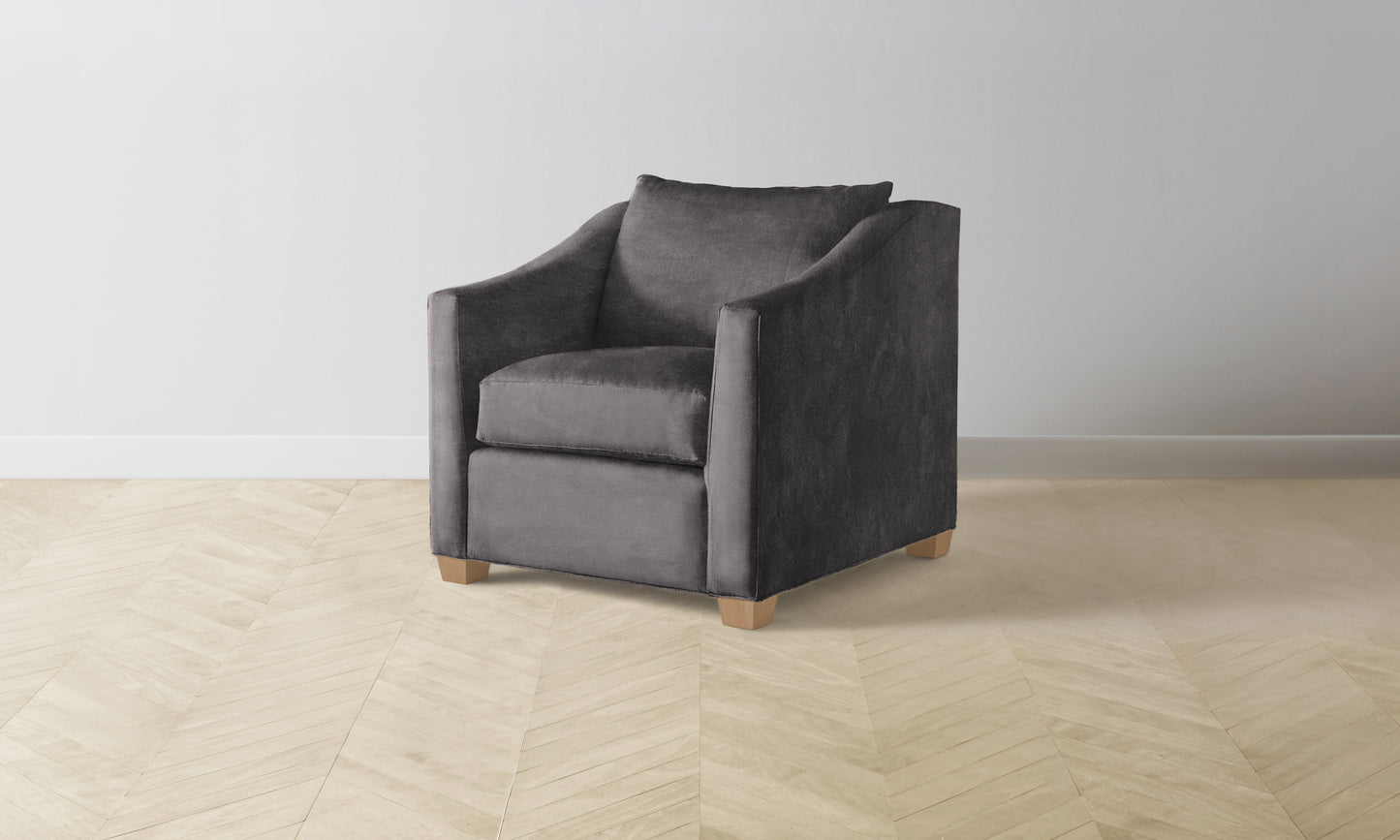 The Sullivan Chair - Performance Velvet Slate