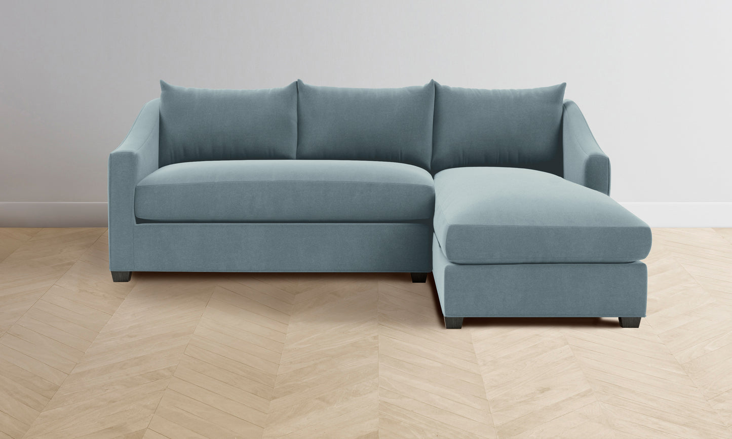 The Sullivan Sectional - Mohair Slate Blue