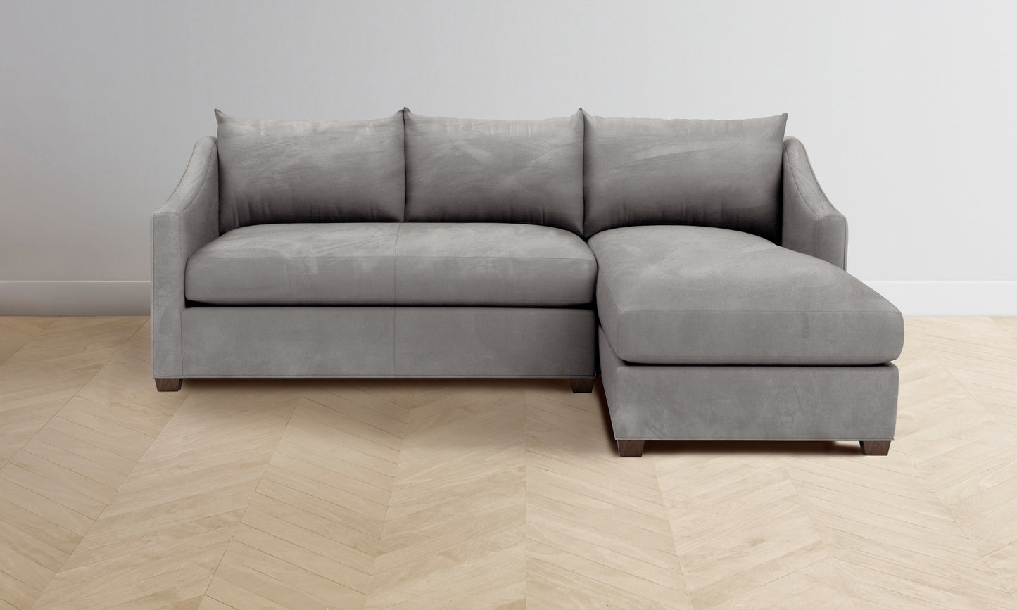 The Sullivan Sectional - Nubuck Leather Asphalt