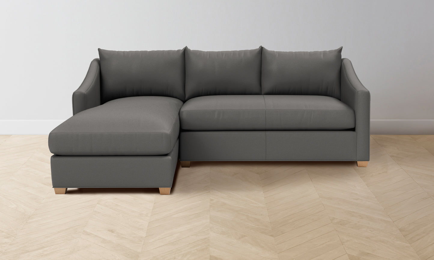 The Sullivan Sectional - Pebbled Leather Ash