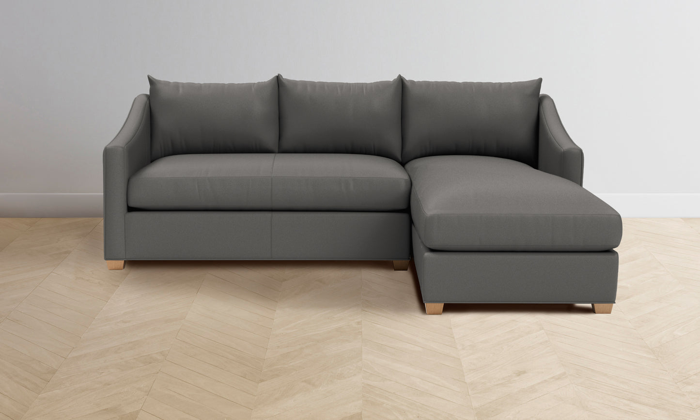 The Sullivan Sectional - Pebbled Leather Ash