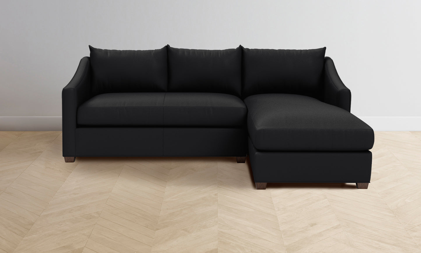 The Sullivan Sectional - Pebbled Leather Ink