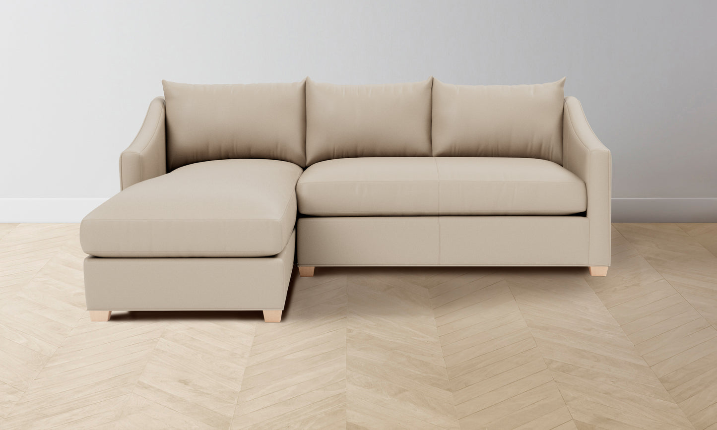 The Sullivan Sectional - Pebbled Leather Stone