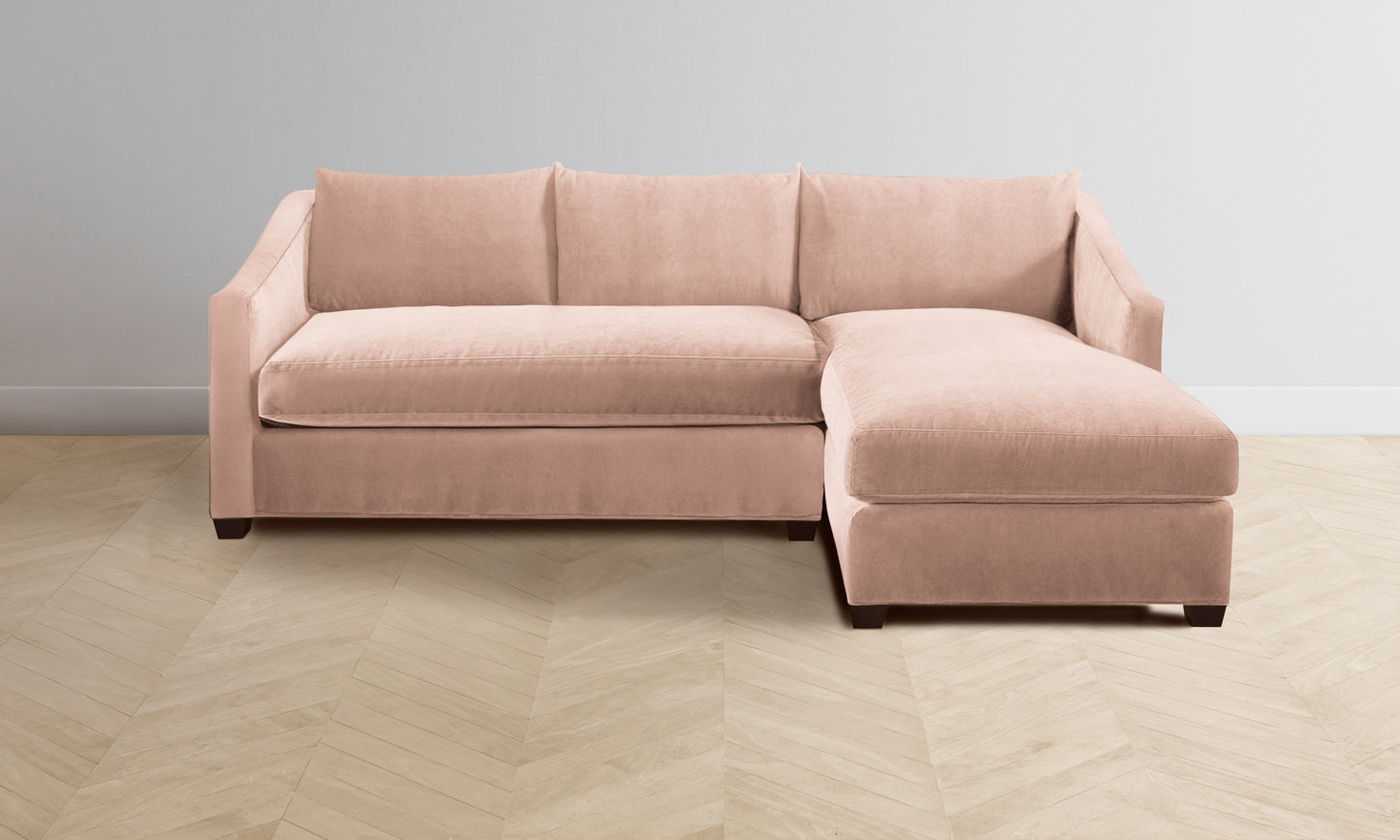 The Sullivan Sectional - Performance Velvet Dusty Rose