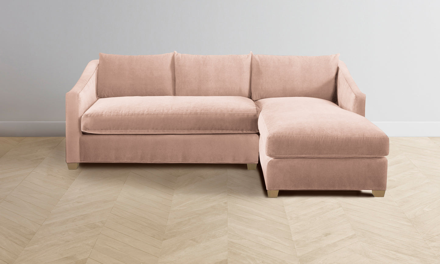 The Sullivan Sectional - Performance Velvet Dusty Rose