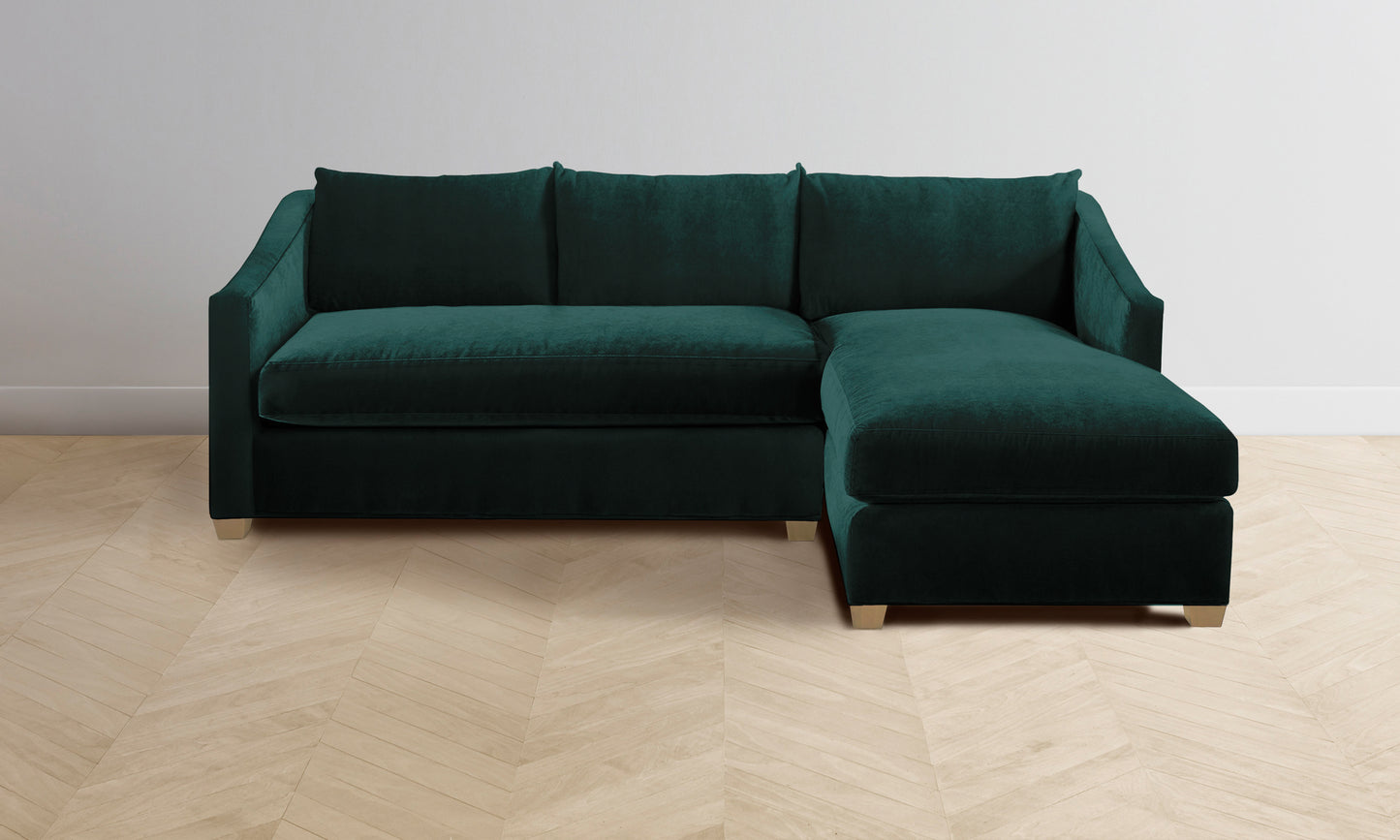 The Sullivan Sectional - Performance Velvet Emerald