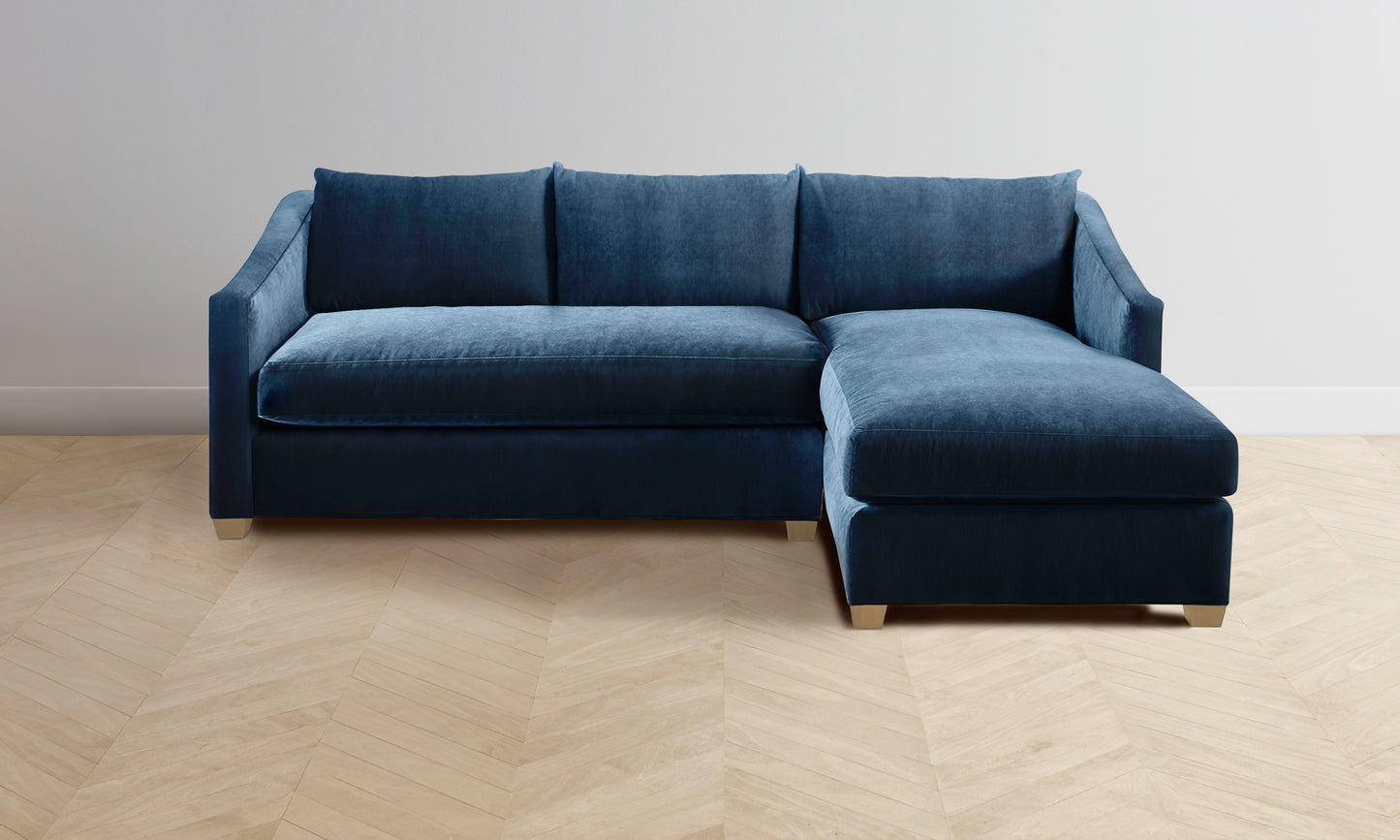 The Sullivan Sectional - Performance Velvet Sapphire