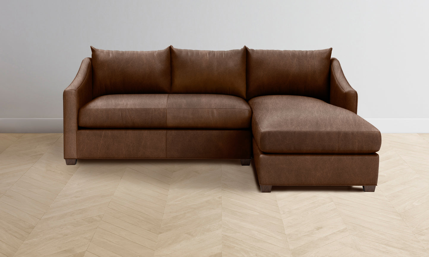 The Sullivan Sectional - Tuscan Leather Bourbon