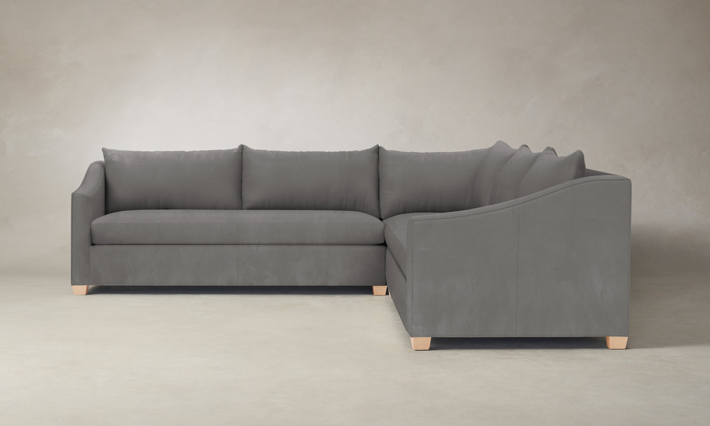 The Sullivan Sectional - Nubuck Leather Asphalt