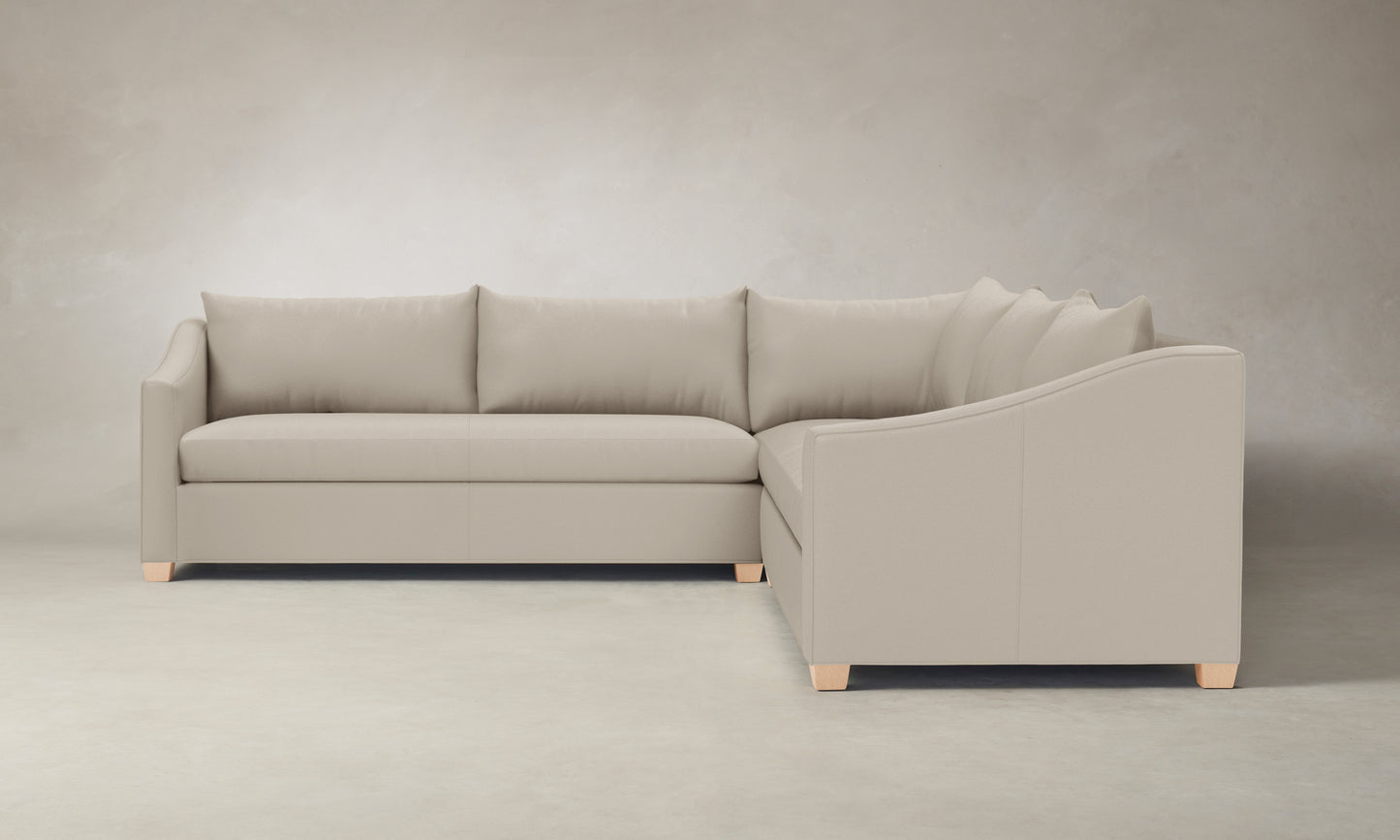 The Sullivan Sectional - Pebbled Leather Stone