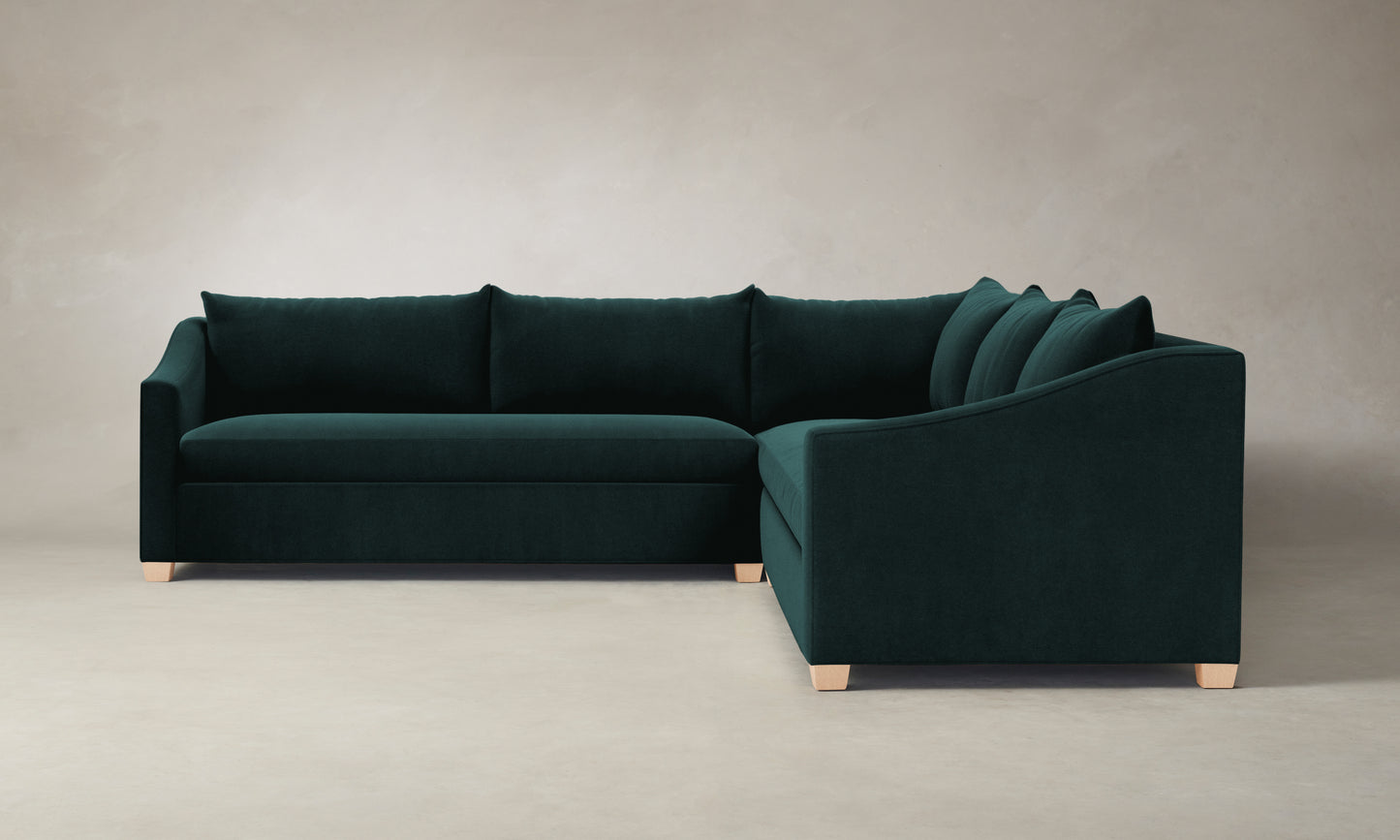 The Sullivan Sectional - Performance Velvet Emerald