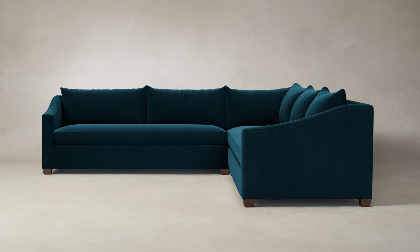 The Sullivan Sectional - Performance Velvet Lagoon