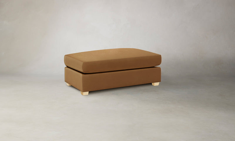 The Sullivan Ottoman - Costa Leather Nutmeg