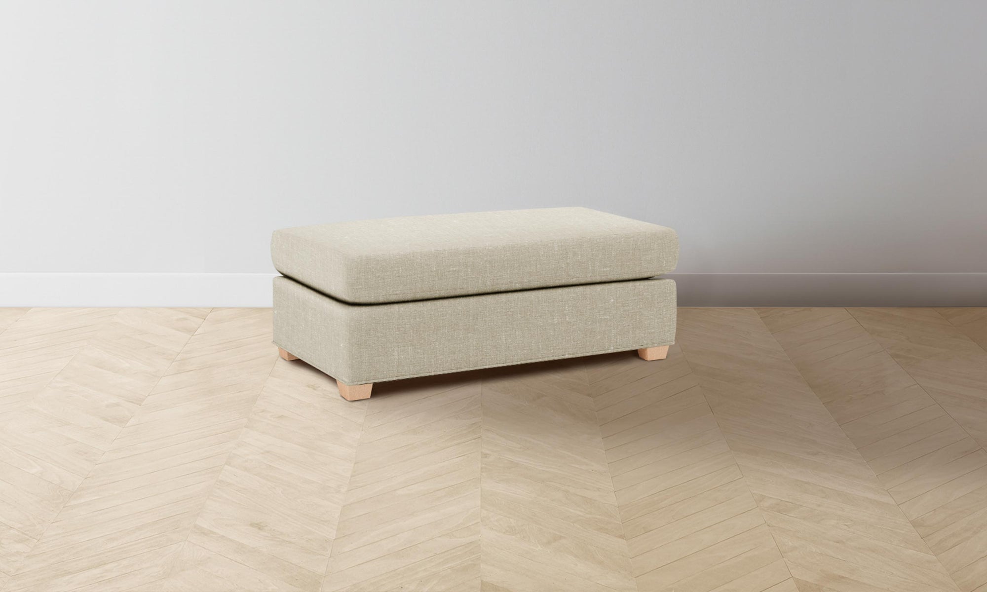 The Sullivan Ottoman - Belgian Linen Alder