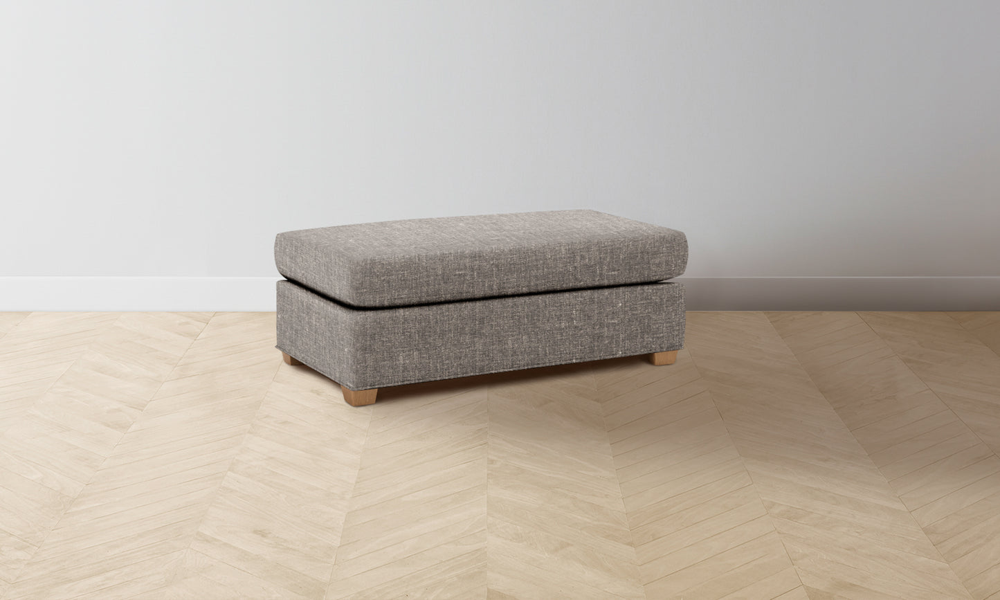 The Sullivan Ottoman - Belgian Linen Carob