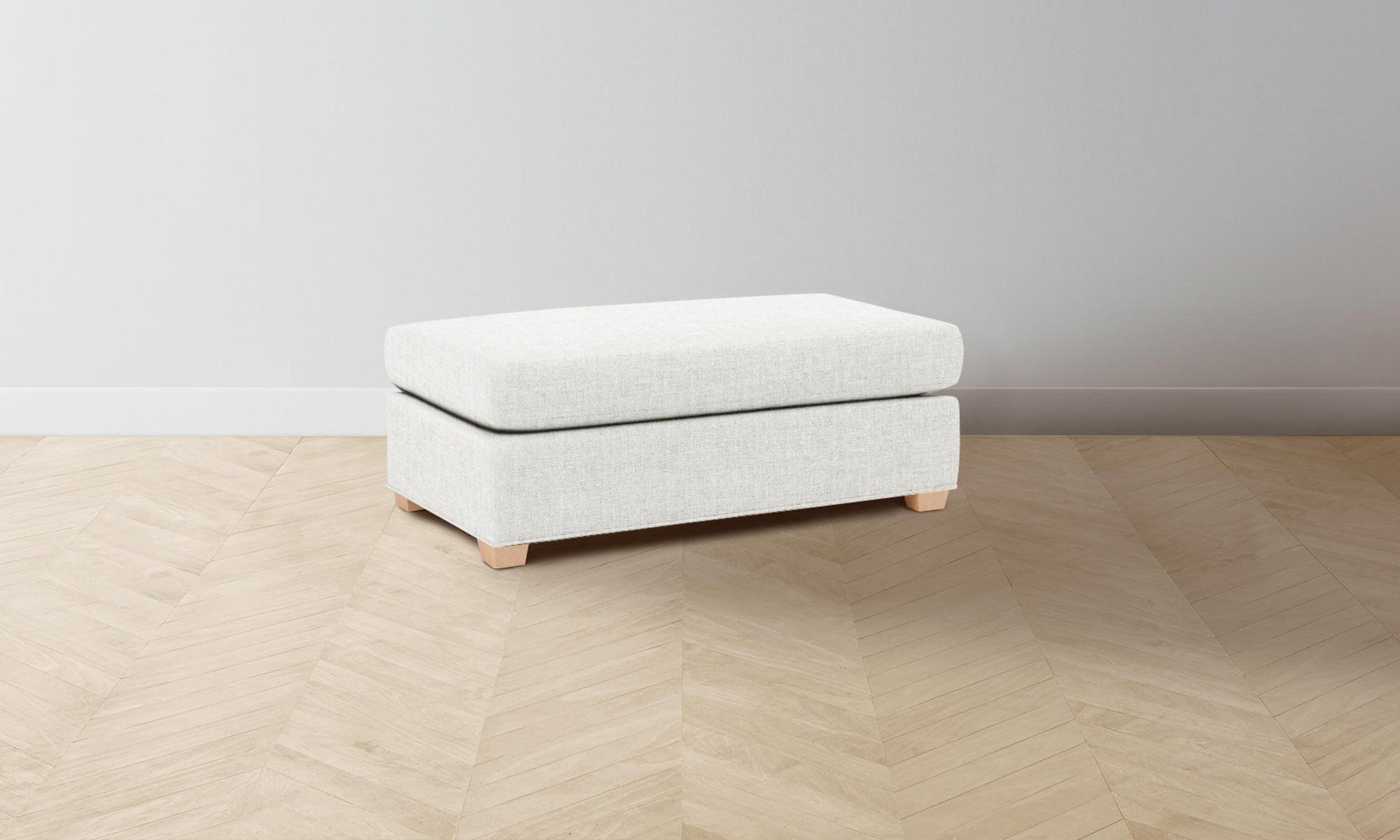The Sullivan Ottoman - Heritage Belgian Linen Egret