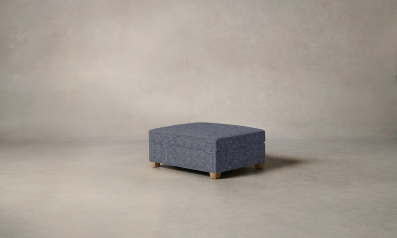 The Sullivan Ottoman - Heritage Belgian Linen Lake